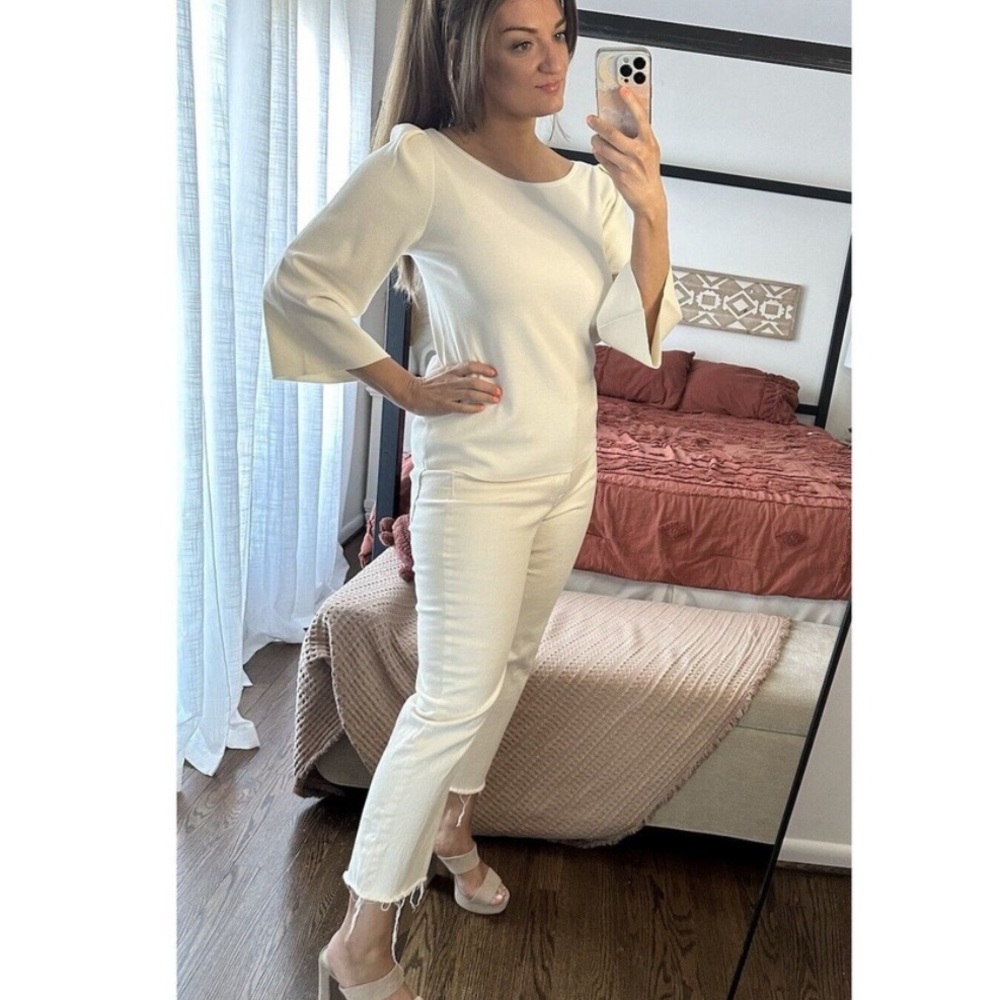 Ann Taylor White Long Sleeve Tee